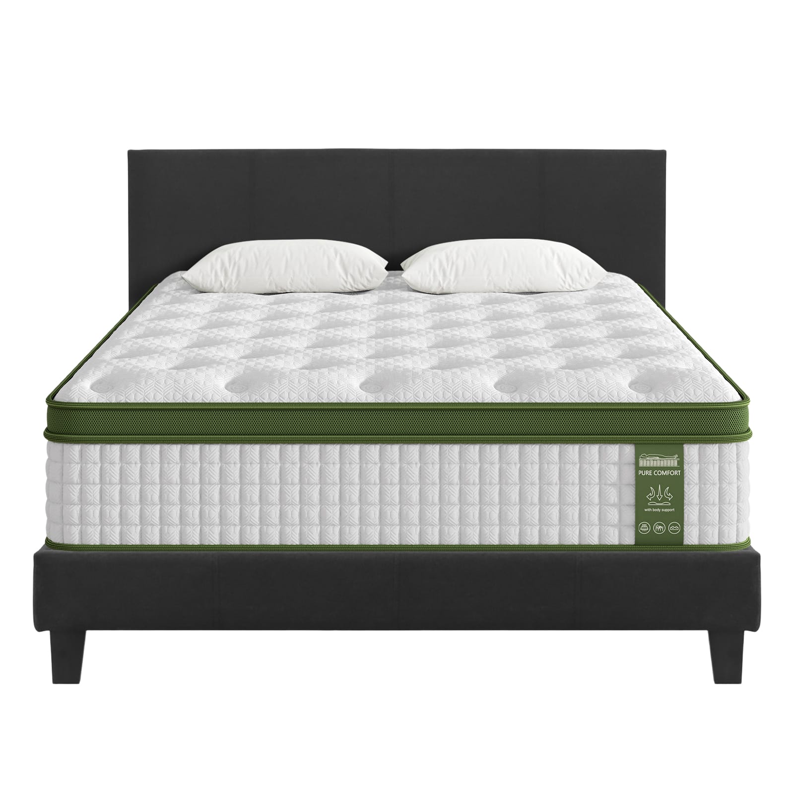 Charcoal bed frame 190x138cm, view 8