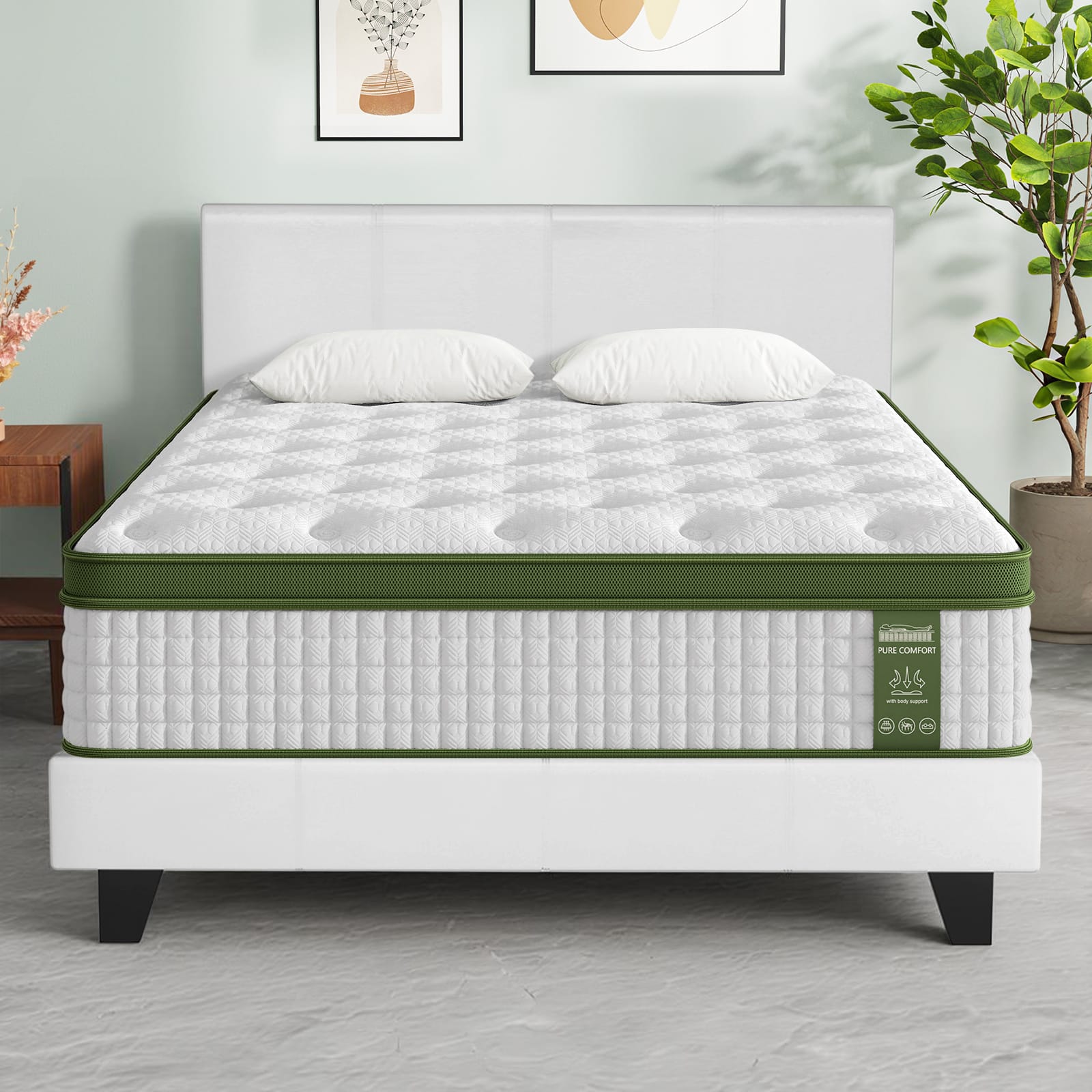 White bed frame 203x144x88cm