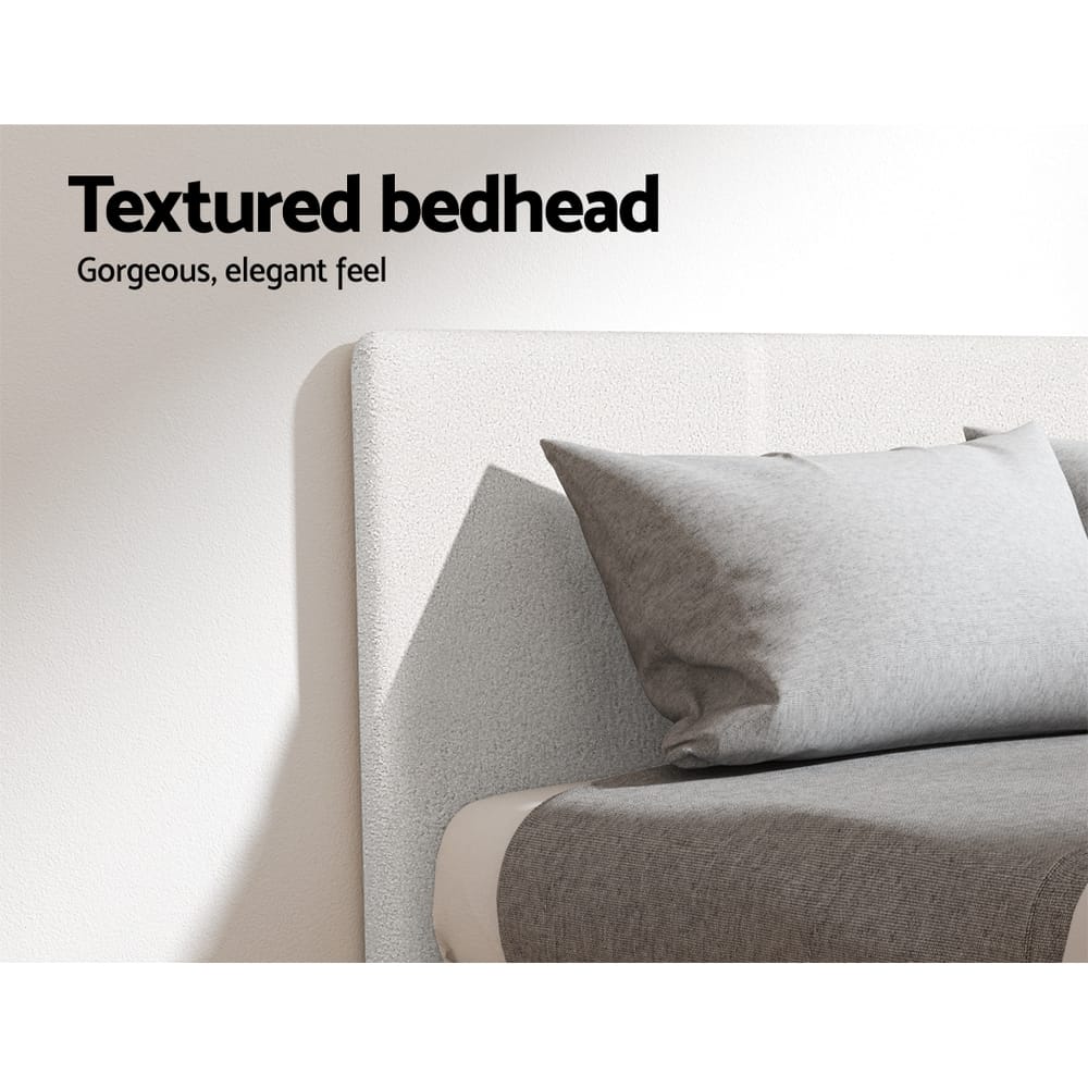 White bed frame 203x144x88cm, detail