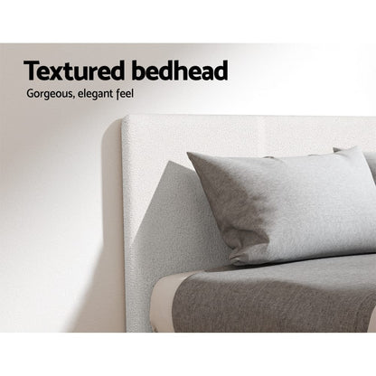 White bed frame 203x144x88cm, detail