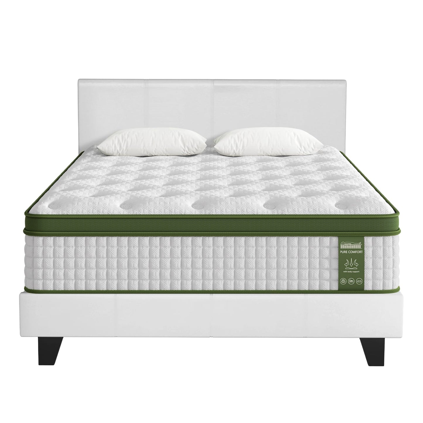 White bed frame 203x144x88cm, view 9