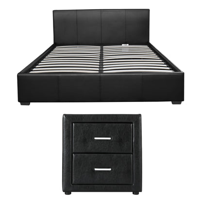 Gas Lift Queen Bed Frame Bedside Table Set | HomeAndLiving - 3