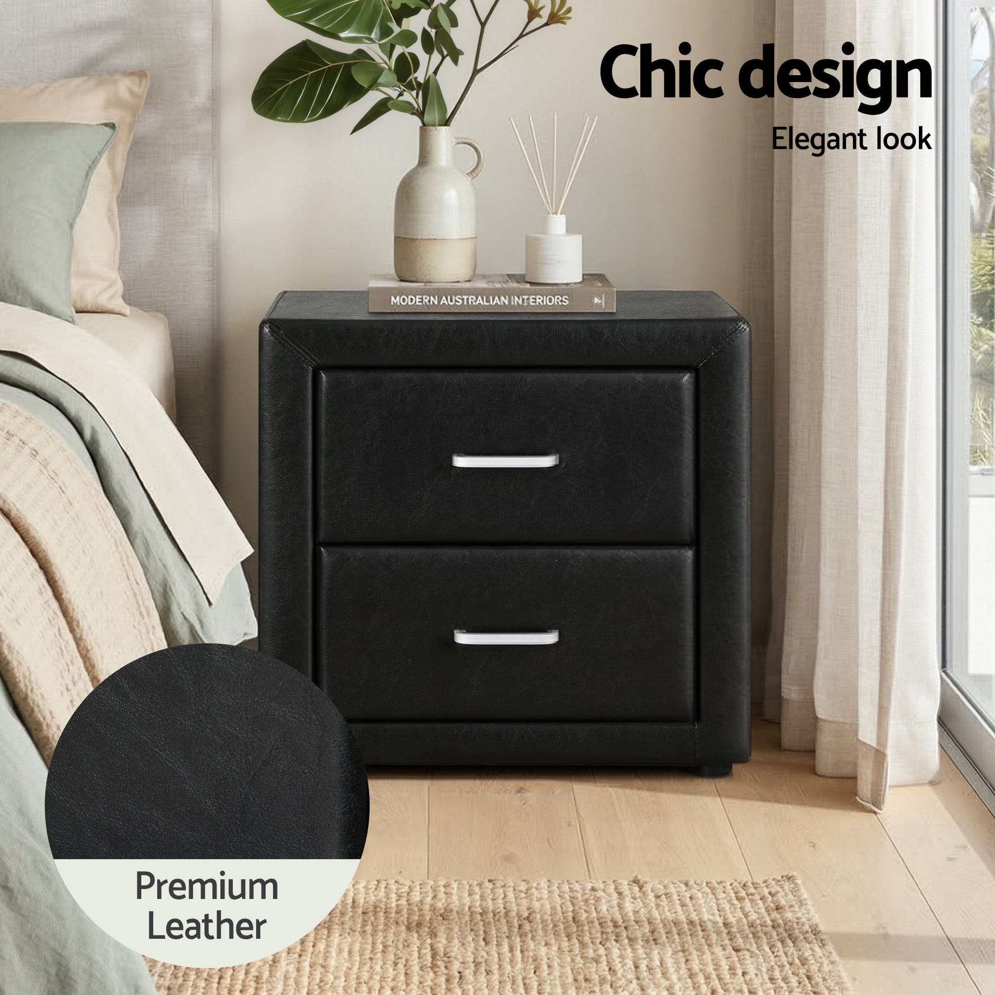 Queen Gas Lift Bed Frame Bedside Tables Set | HomeAndLiving - 7