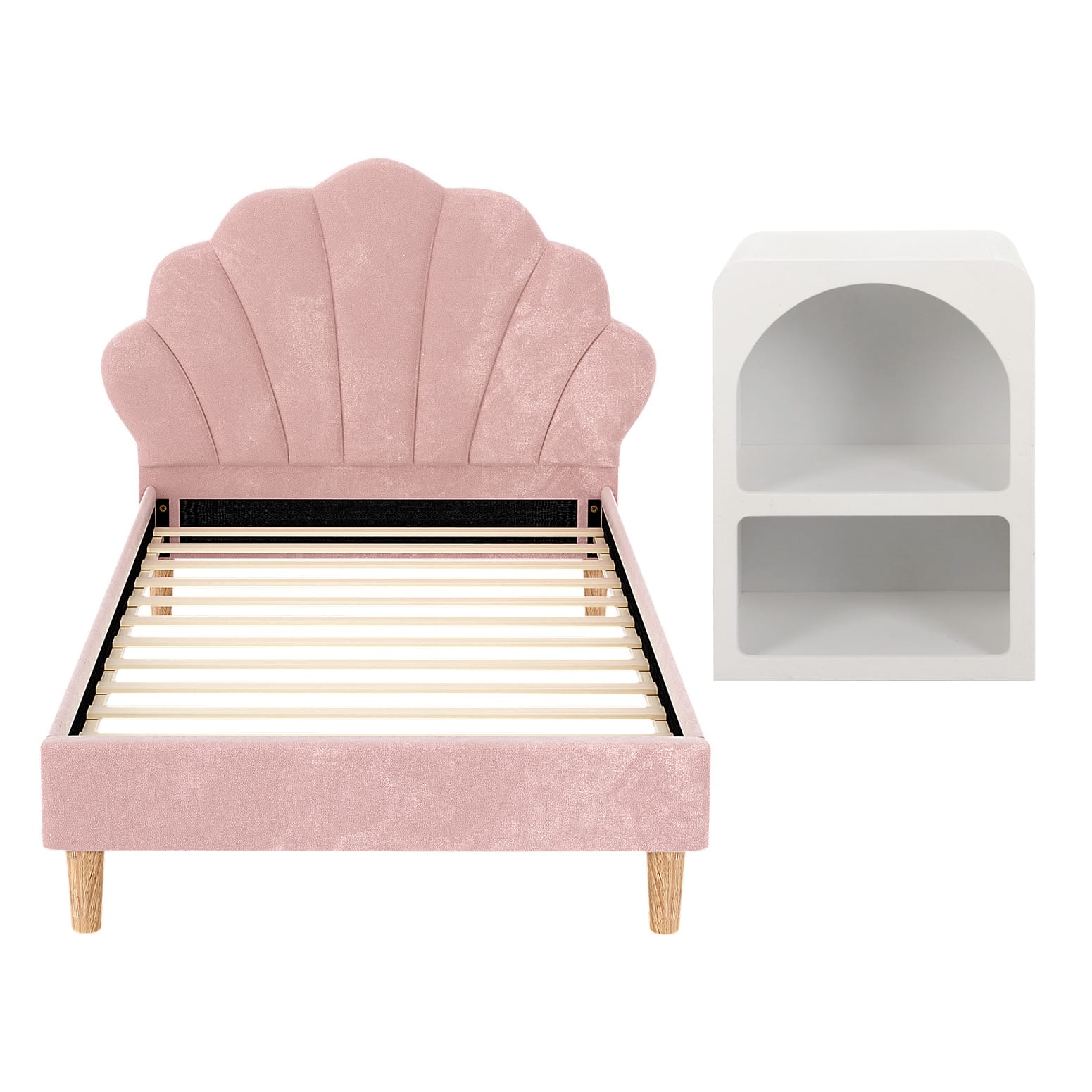 Pink bed frame 216x114x105cm, detail