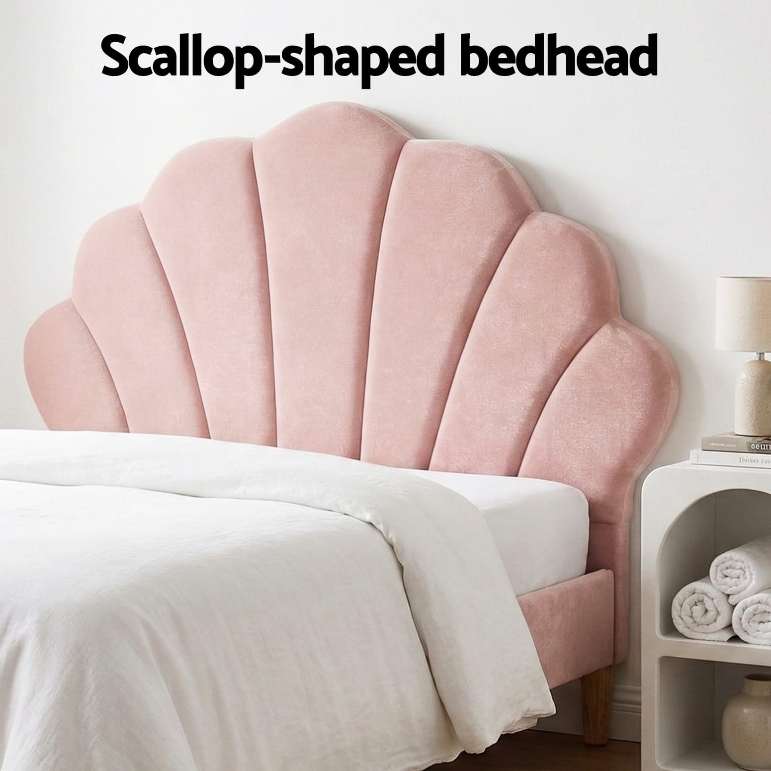 Pink bed frame 216x114x105cm, view 6