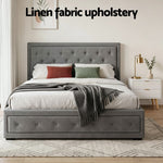 Queen Gas Lift Storage Bed Bedside Table Set | HomeAndLiving