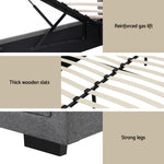 Queen Gas Lift Storage Bed Bedside Table Set | HomeAndLiving