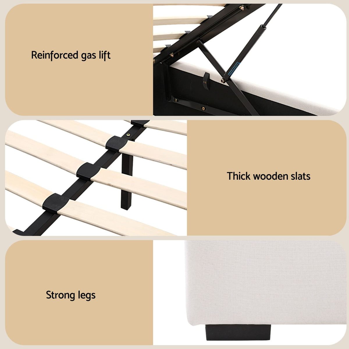 Double Bed Frame Storage 203x144x99cm