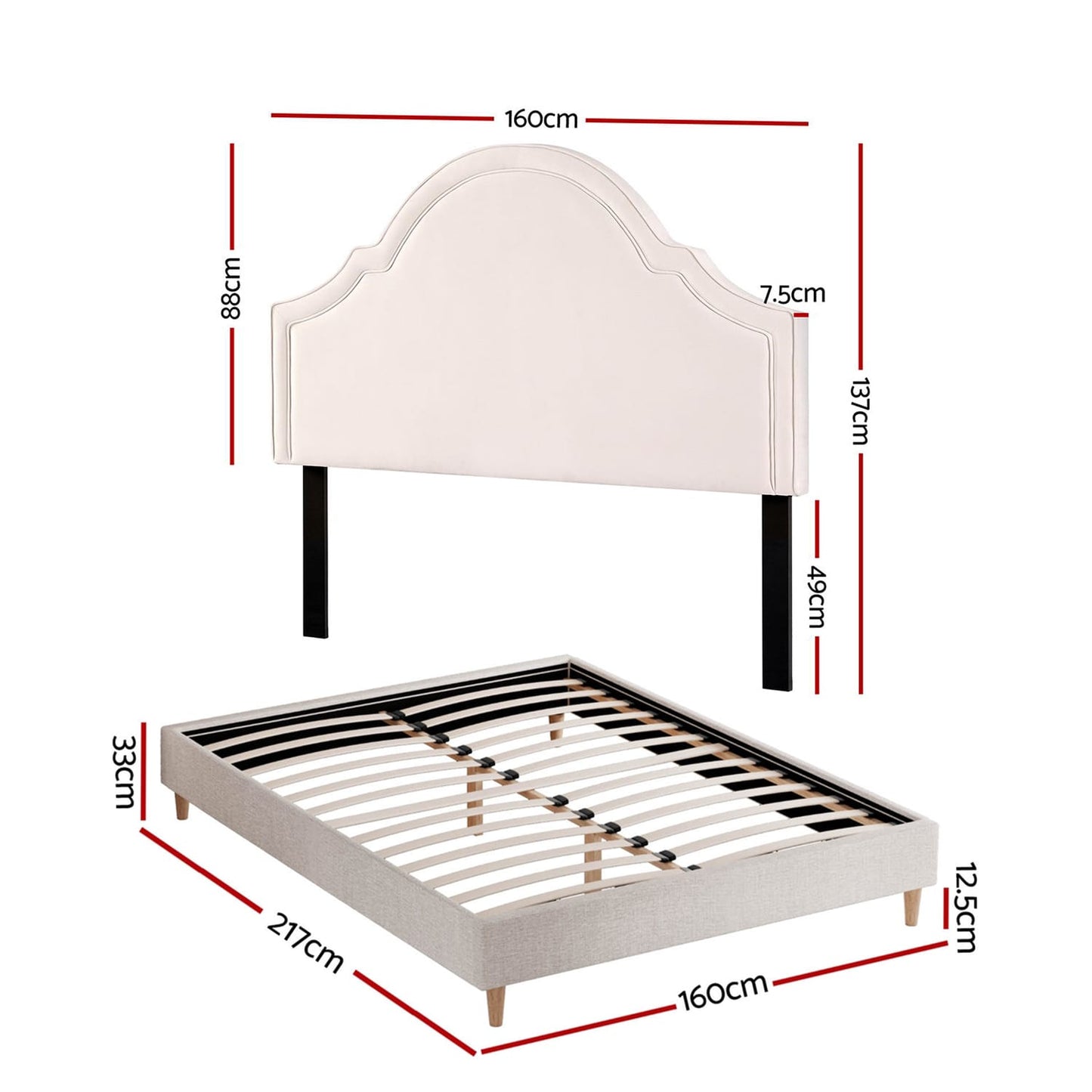 Queen Bed Frame Storage 153x203cm
