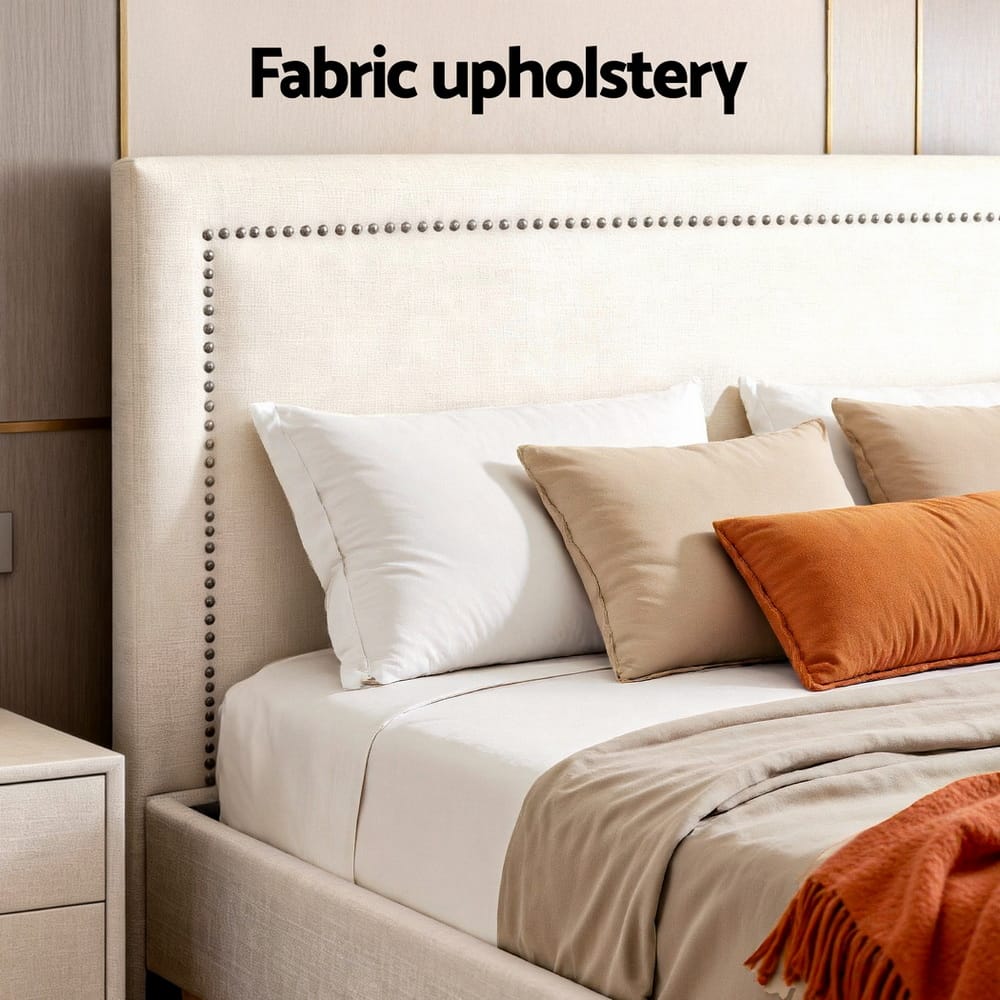 Queen Bed Frame Upholstered Headboard 153x203cm