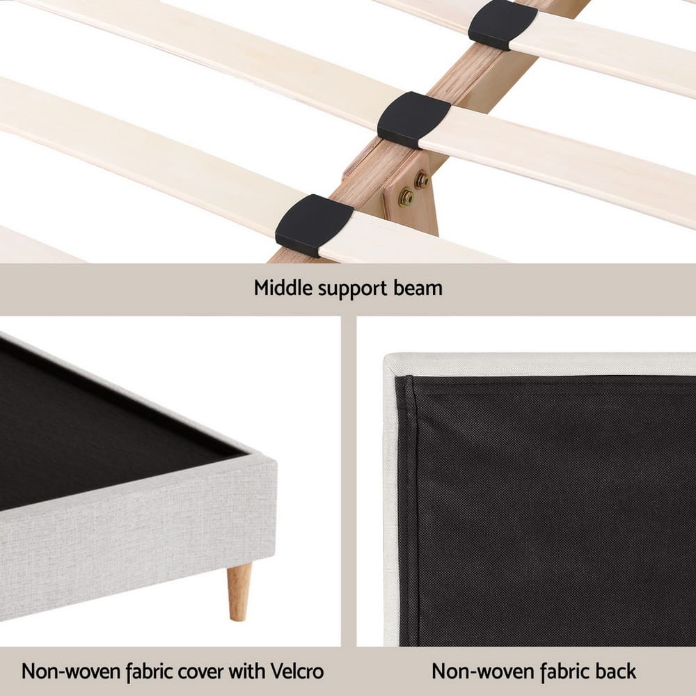 Queen Bed Frame Upholstered Headboard 153x203cm
