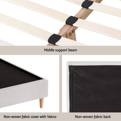 Queen Bed Frame Upholstered Headboard 153x203cm