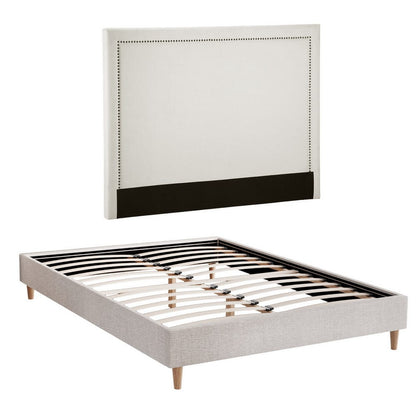 Queen Bed Frame Upholstered Headboard 153x203cm