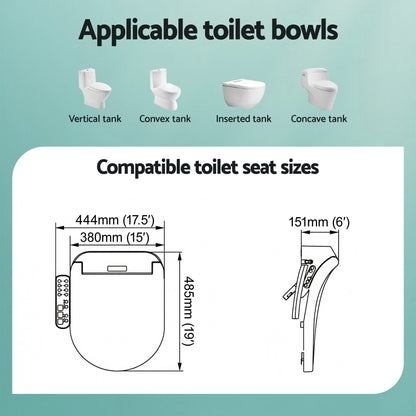 Smart Electric Bidet Toilet Seat D-Shape | HomeAndLiving