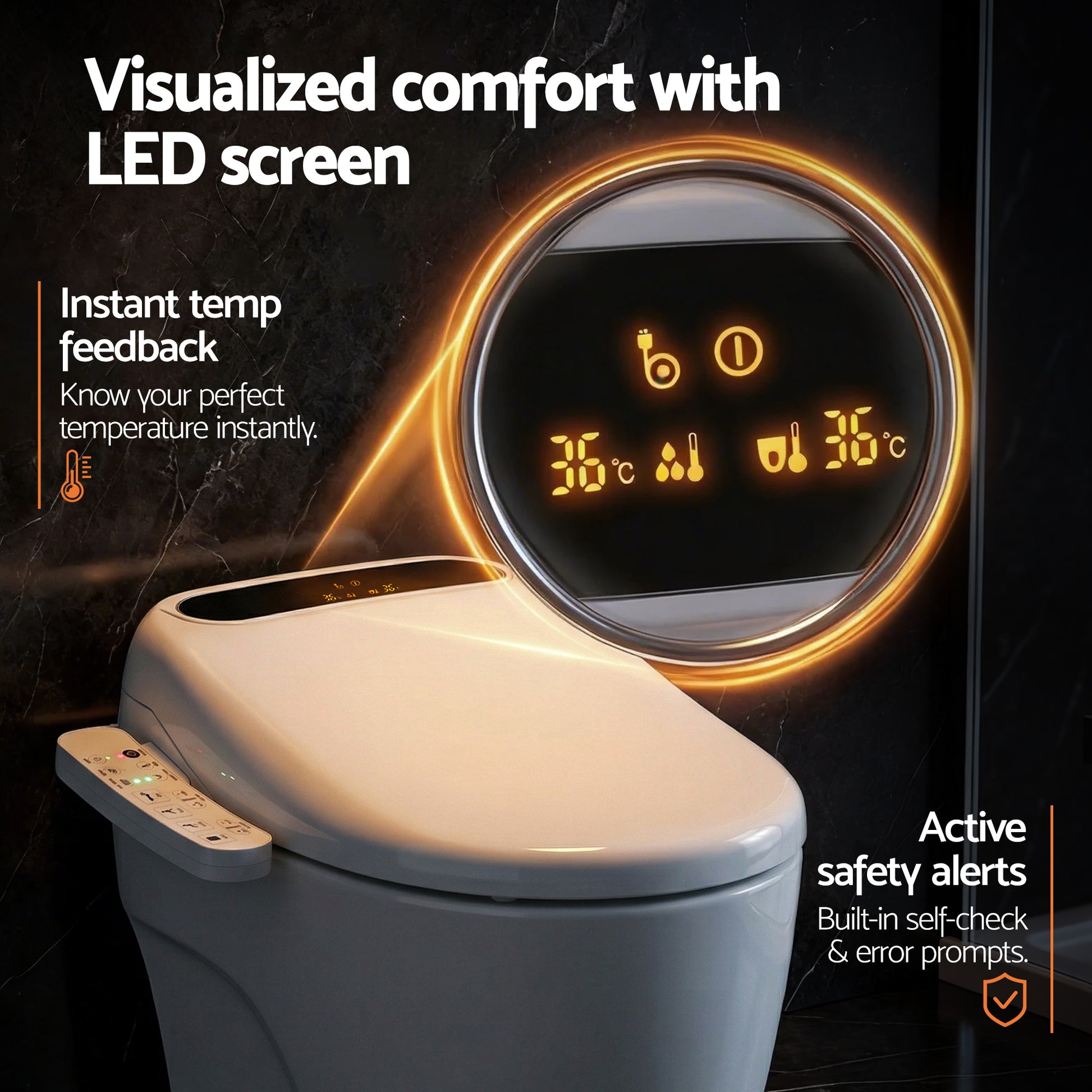Smart Electric Bidet Seat Heated LED WaterMark | HomeAndLiving