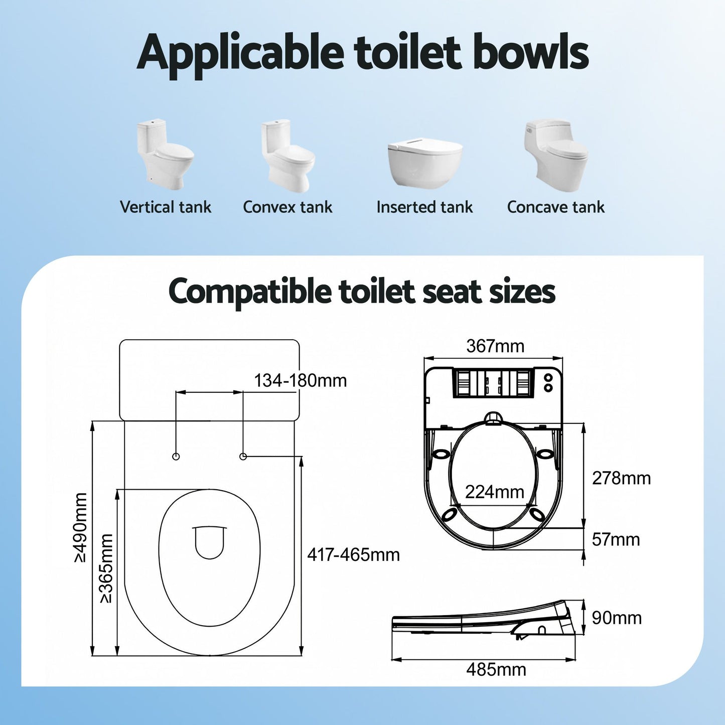 Non-Electric Bidet Toilet Seat D-Shape Dual Nozzle | Home & Living