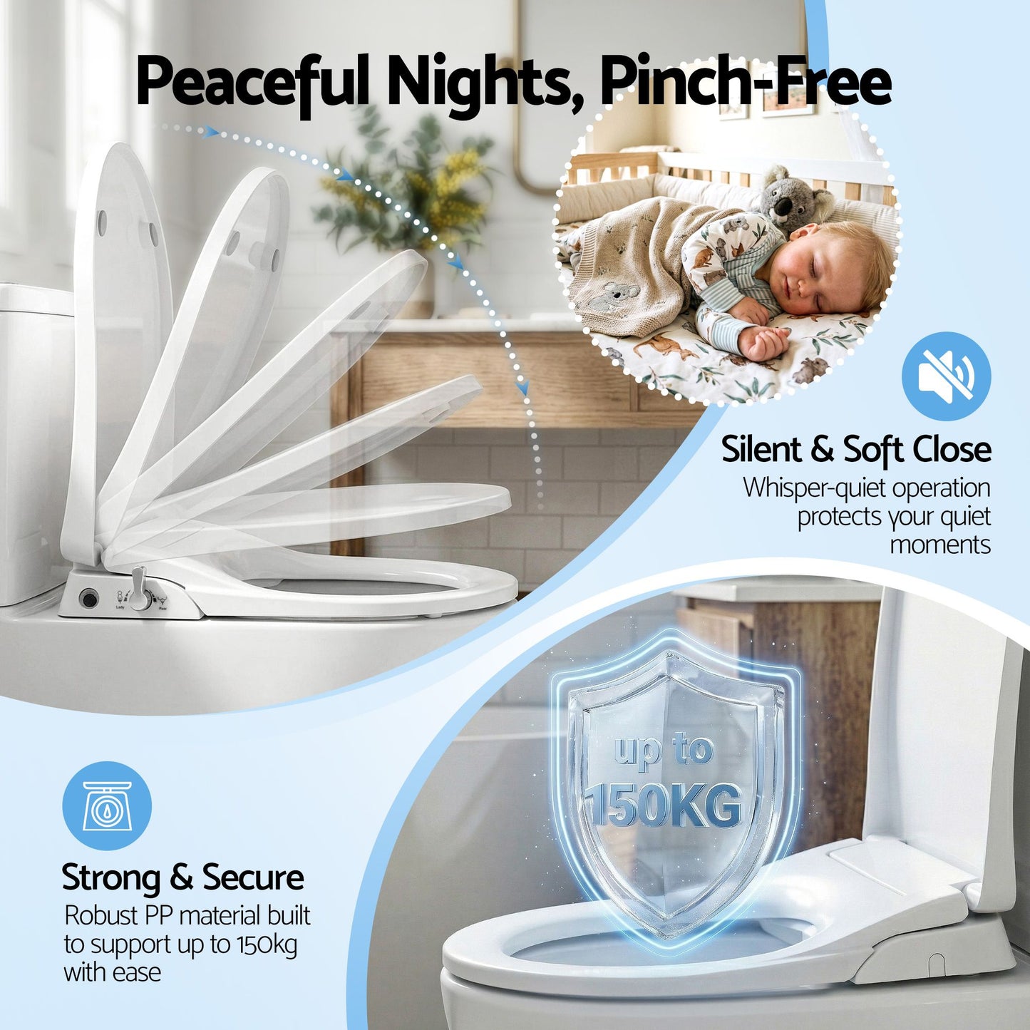 Non-Electric Bidet Toilet Seat D-Shape Dual Nozzle | Home & Living