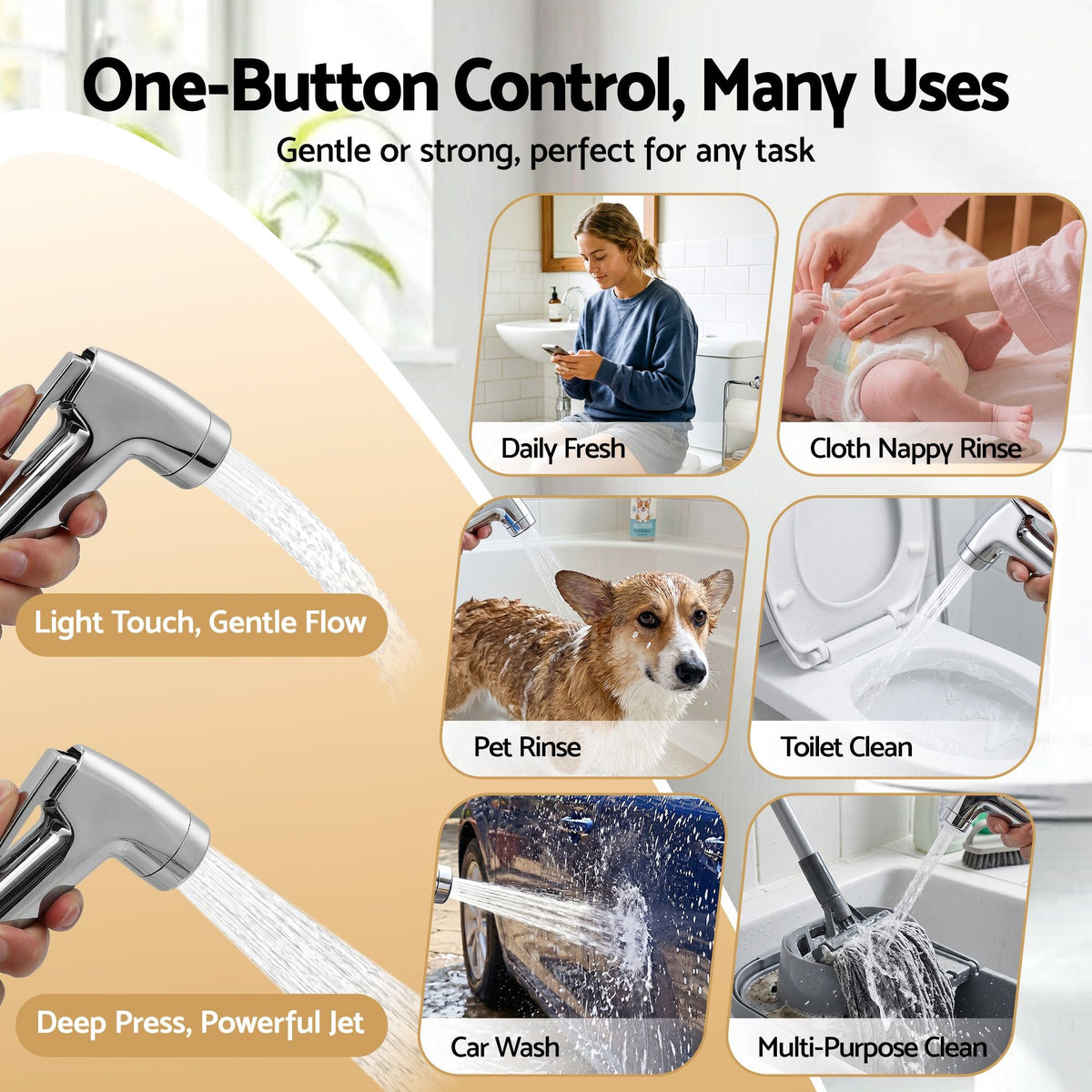 Handheld Bidet Sprayer Toilet Stainless Steel Hose | Home & Living - 6
