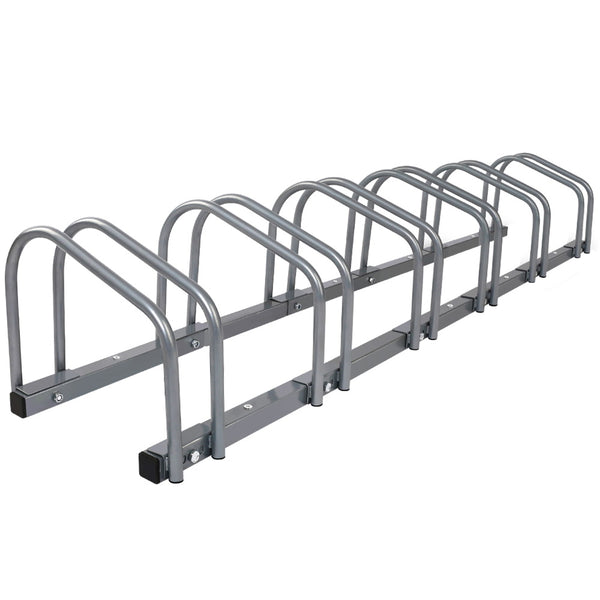 1 â€“ 6 Bike Floor Parking Rack Instant Storage Stand Bicycle Cycling Portable Racks Silver