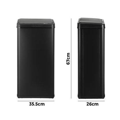 50L Motion Sensor Bin Automatic Rubbish Trash Can Black