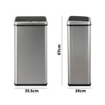 Automatic Motion Sensor Bin 50L Silver