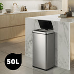 Automatic Motion Sensor Bin 50L Silver