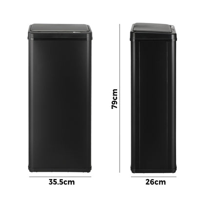 60L Motion Sensor Bin Stainless Steel Black