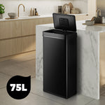 75L Motion Sensor Bin Automatic Rubbish Trash Can Black
