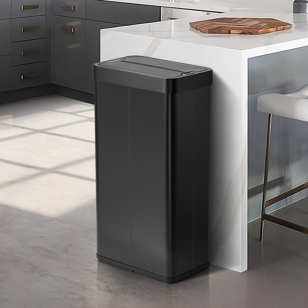 75L Motion Sensor Bin Stainless Steel Automatic Trash Can Kitchen White/Black