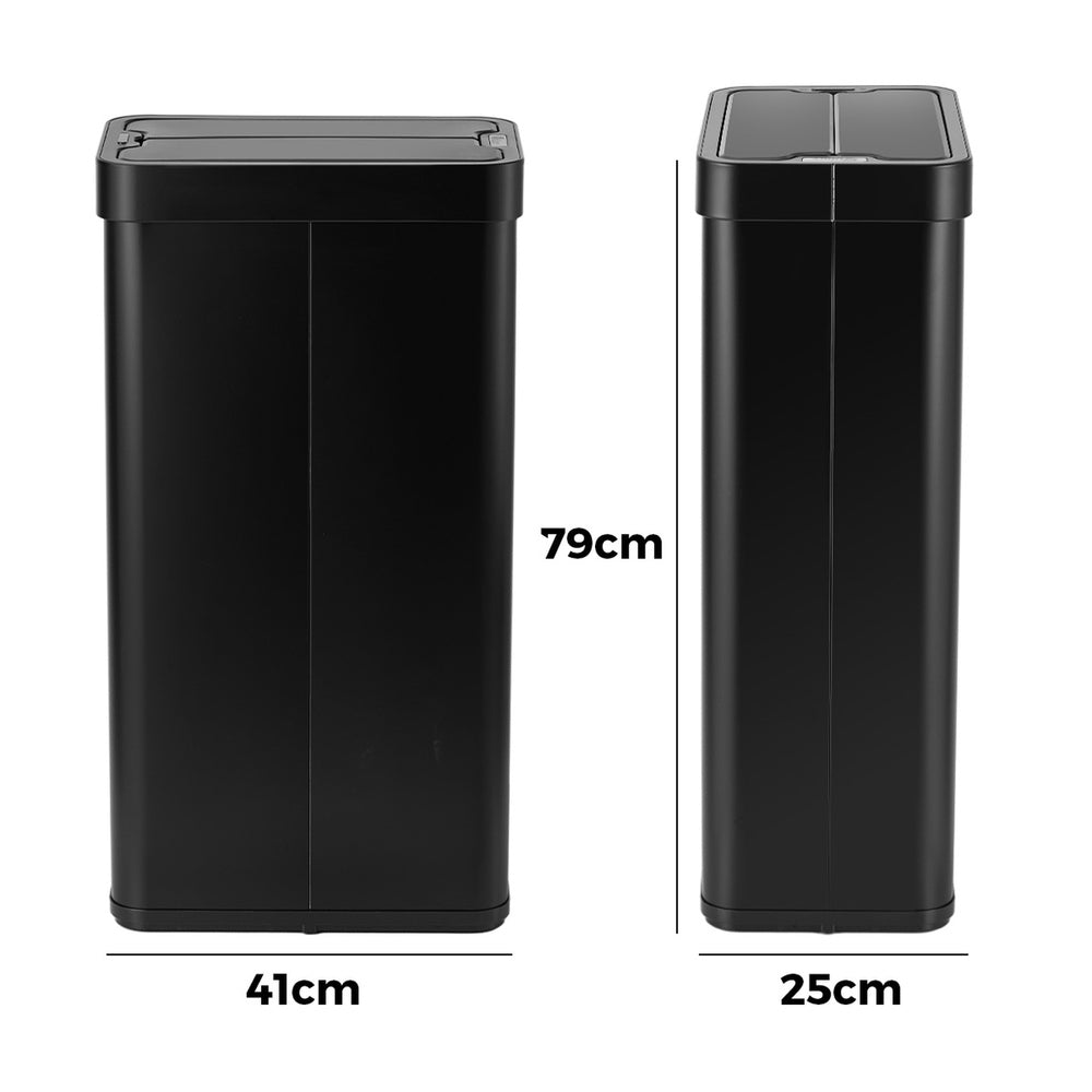 75L Motion Sensor Bin Stainless Steel Automatic Trash Can Kitchen White/Black