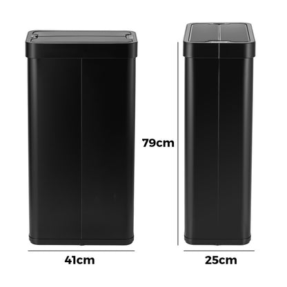 75L Motion Sensor Bin Stainless Steel Automatic Trash Can Kitchen White/Black
