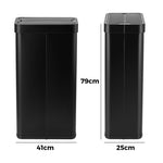 75L Motion Sensor Bin Stainless Steel Automatic Trash Can Kitchen White/Black