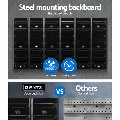 48 Storage Bin Rack Wall Mounted Peg Board