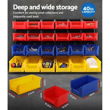 48 Storage Bin Rack Wall Mounted Peg Board