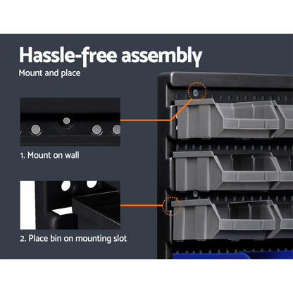 60 Storage Bin Rack Wall Mounted