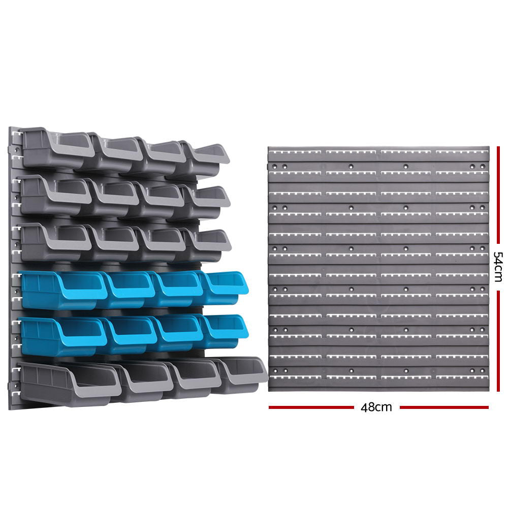 88 Storage Bin Rack Wall Mounted