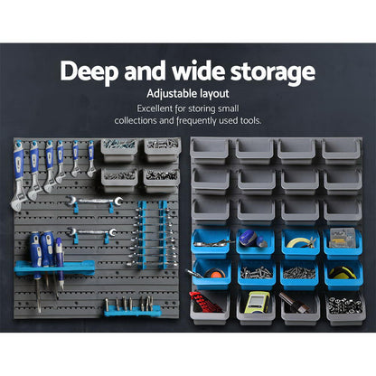 88 Storage Bin Rack Wall Mounted