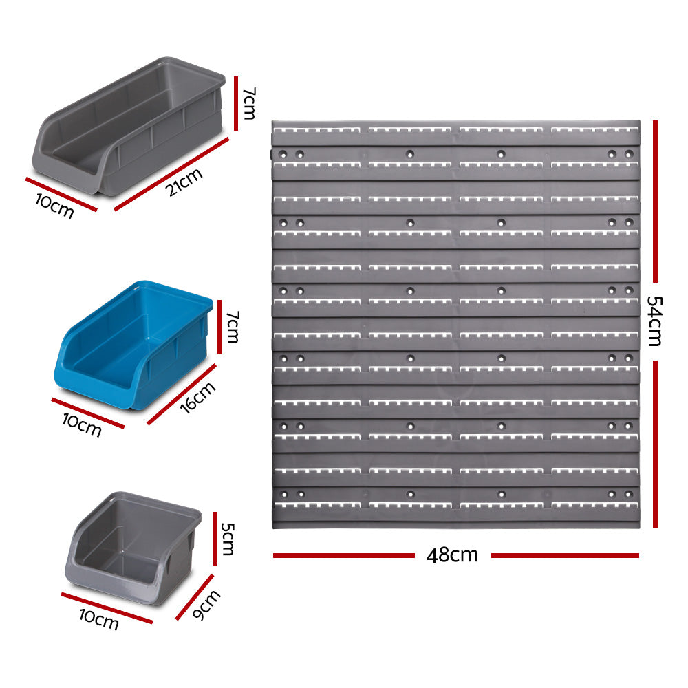 96 Storage Bin Rack Wall Mounted