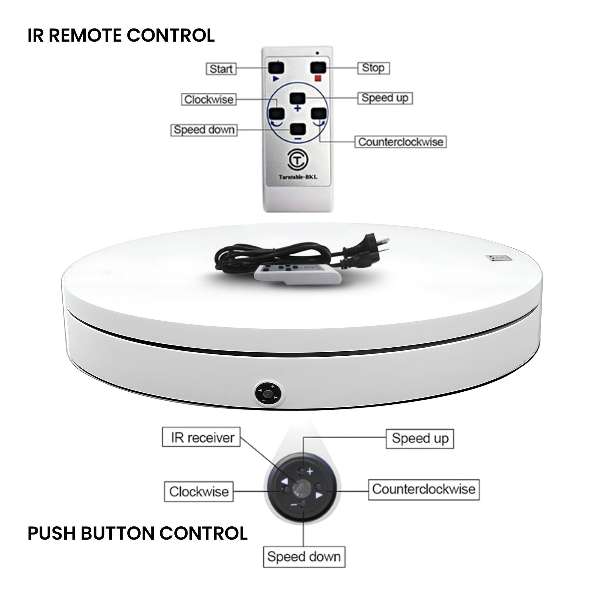 Christabelle 60cm 100kg Electric Rotating Display Turntable