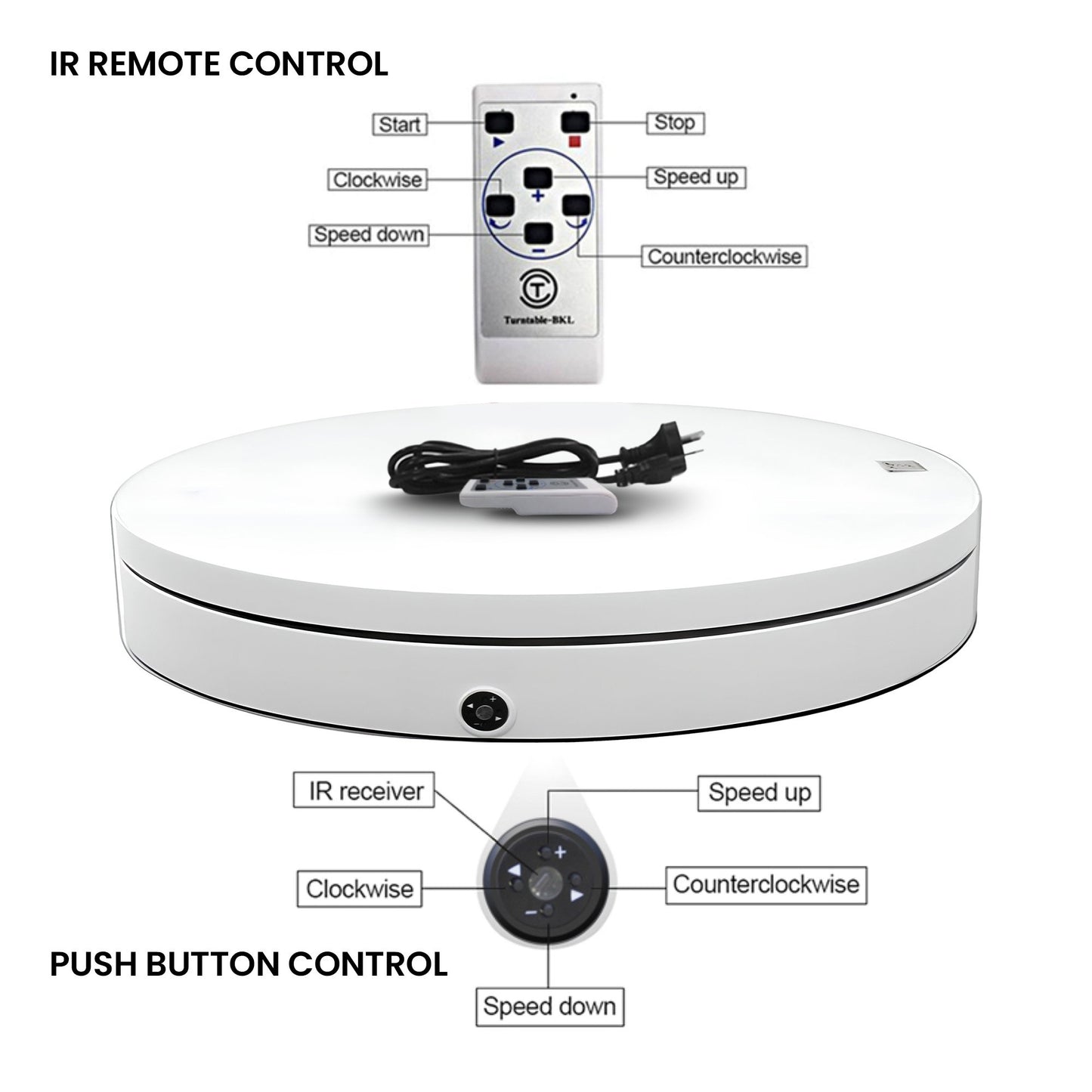 200kg Electric Rotating Display Stand 60cm