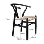 Ergonomic 2x Dining Chairs Wooden Hans Black  Premium Quality Build