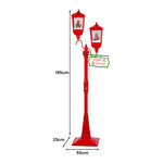 Christmas Lamp Post with Lights Music & Snow - Red 195cm