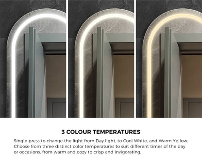 LED Arched Bathroom Mirror Anti-fog Smart 100x60cm
