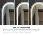 LED Arched Bathroom Mirror Anti-fog Smart 100x60cm