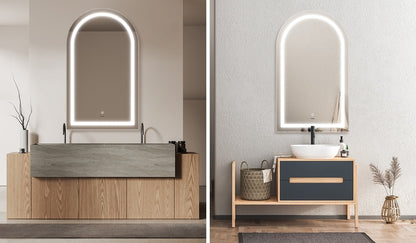 LED Arched Bathroom Mirror Anti-fog Smart 100x60cm