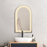 LED Arched Bathroom Mirror Anti-fog Smart 86x50cm