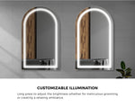 LED Arched Bathroom Mirror Anti-fog Smart 86x50cm