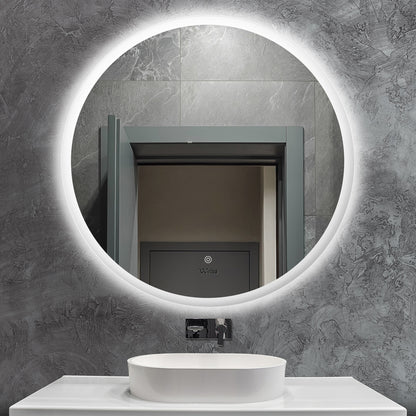 Bathroom LED Mirror 90cm Round Mirror Wall Mounted Vanity Mirror
