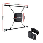 Doorway Punching Bag Adjustable Apartment Friendly with Boxing Gloves Black