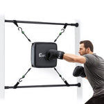 Doorway Punching Bag Adjustable Apartment Friendly with Boxing Gloves Black